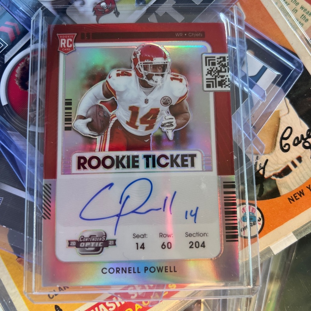 Kansas City Chiefs Cornell Powell Rookie Card auto nfl